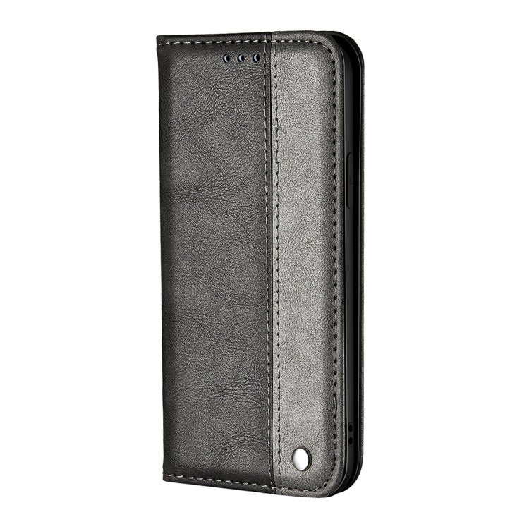 For Samsung Galaxy A02s (EU/US Version) Business Solid Color Stitching Horizontal Flip Leather Case with Holder & Card Slots