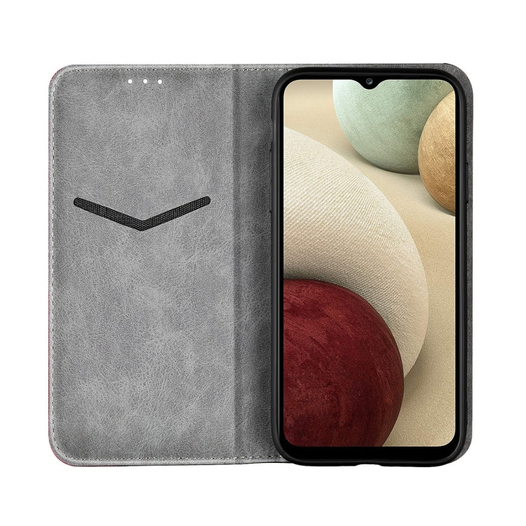 For Samsung Galaxy A12 Business Solid Color Stitching Horizontal Flip Leather Case with Holder & Card Slots