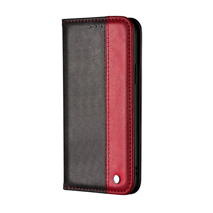 For Samsung Galaxy A12 Business Solid Color Stitching Horizontal Flip Leather Case with Holder & Card Slots