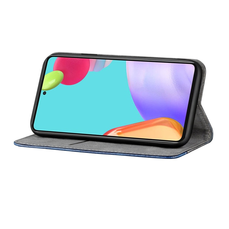 For Samsung Galaxy A52 5G / 4G Business Solid Color Stitching Horizontal Flip Leather Case with Holder & Card Slots