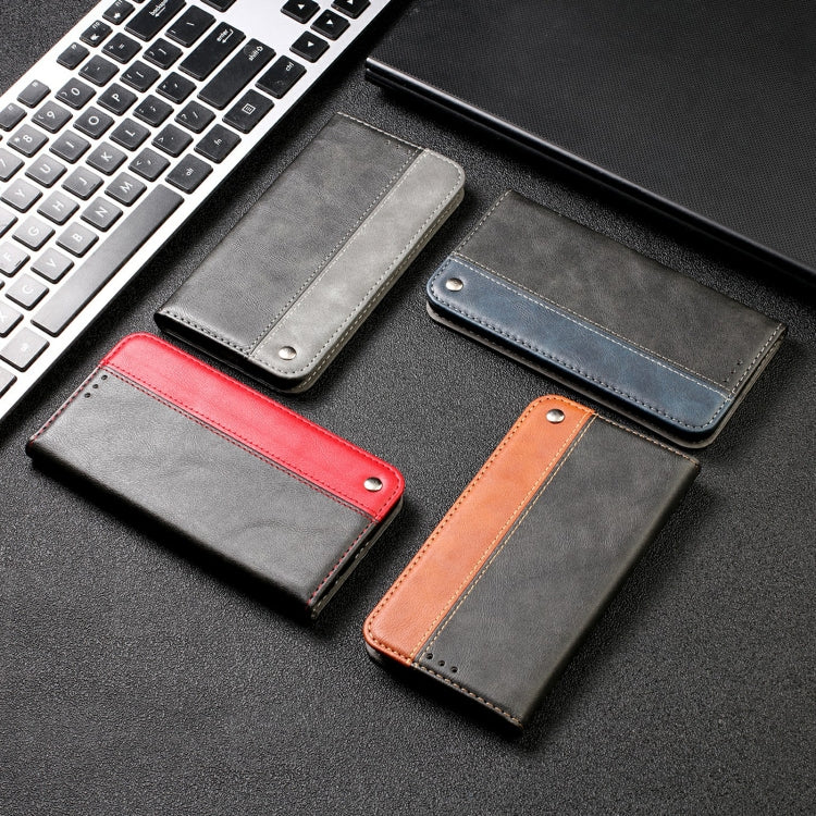 For Samsung Galaxy A52 5G / 4G Business Solid Color Stitching Horizontal Flip Leather Case with Holder & Card Slots