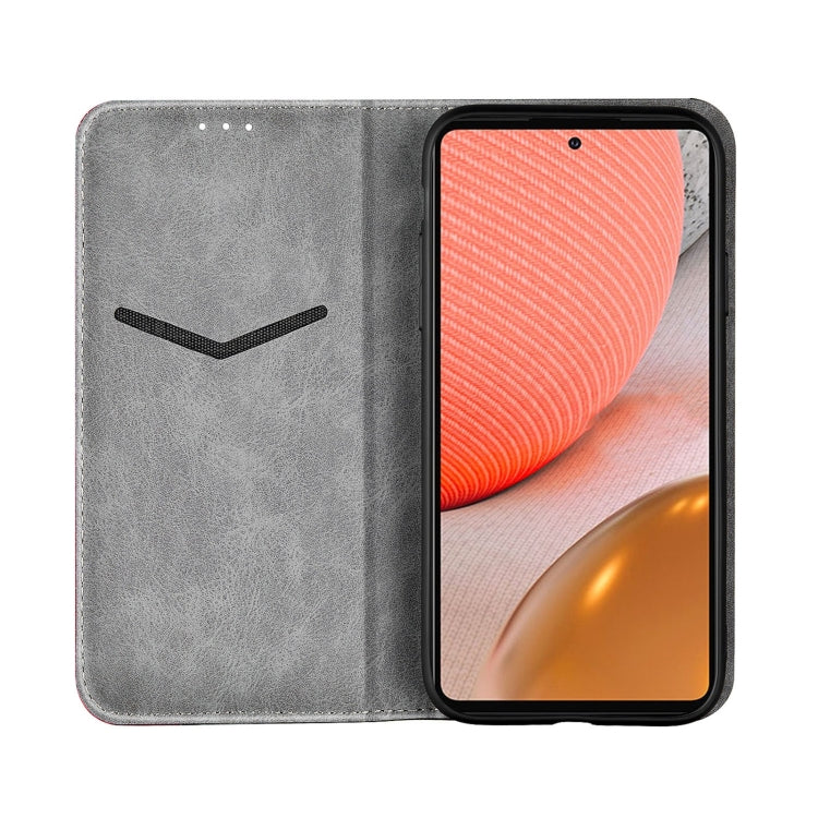 For Samsung Galaxy A72 5G / 4G Business Solid Color Stitching Horizontal Flip Leather Case with Holder & Card Slots