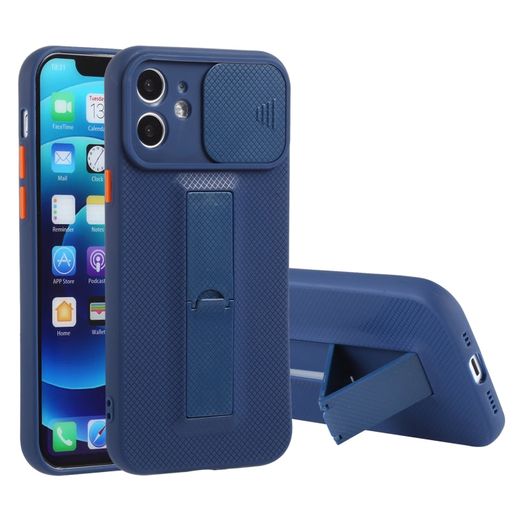 For iPhone 11 Sliding Lens Cover Design Protective Case with Invisible Holder