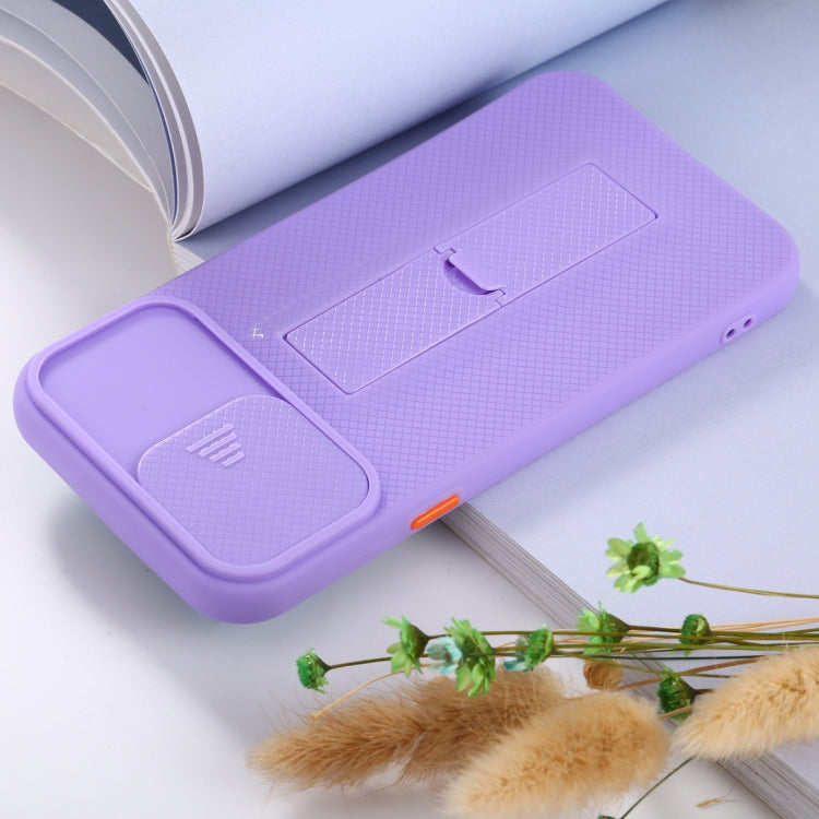 For iPhone 11 Pro Sliding Lens Cover Design Protective Case with Invisible Holder