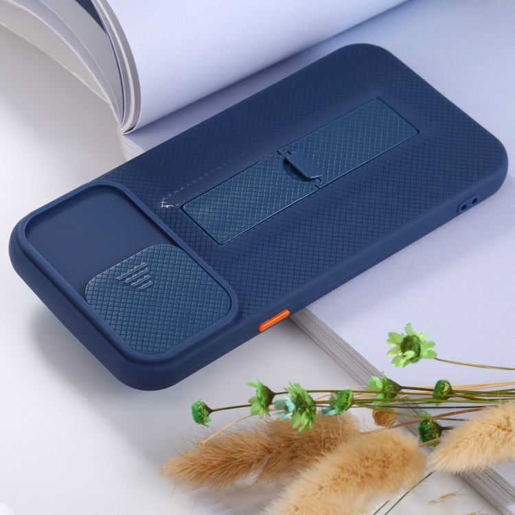 For iPhone 11 Pro Max Sliding Lens Cover Design Protective Case with Invisible Holder