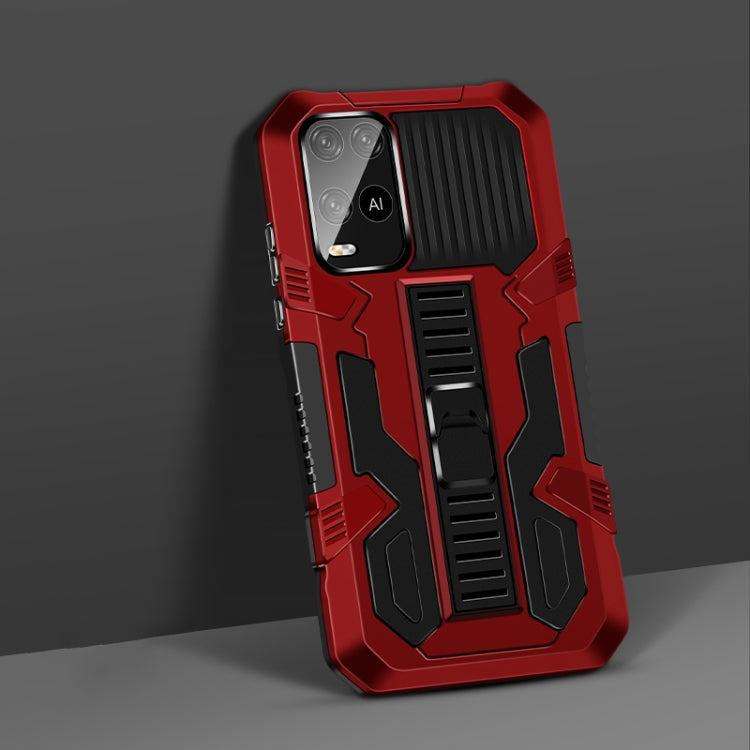 For OPPO A54 4G Vanguard Warrior All Inclusive Double-color Shockproof TPU + PC Protective Case with Holder