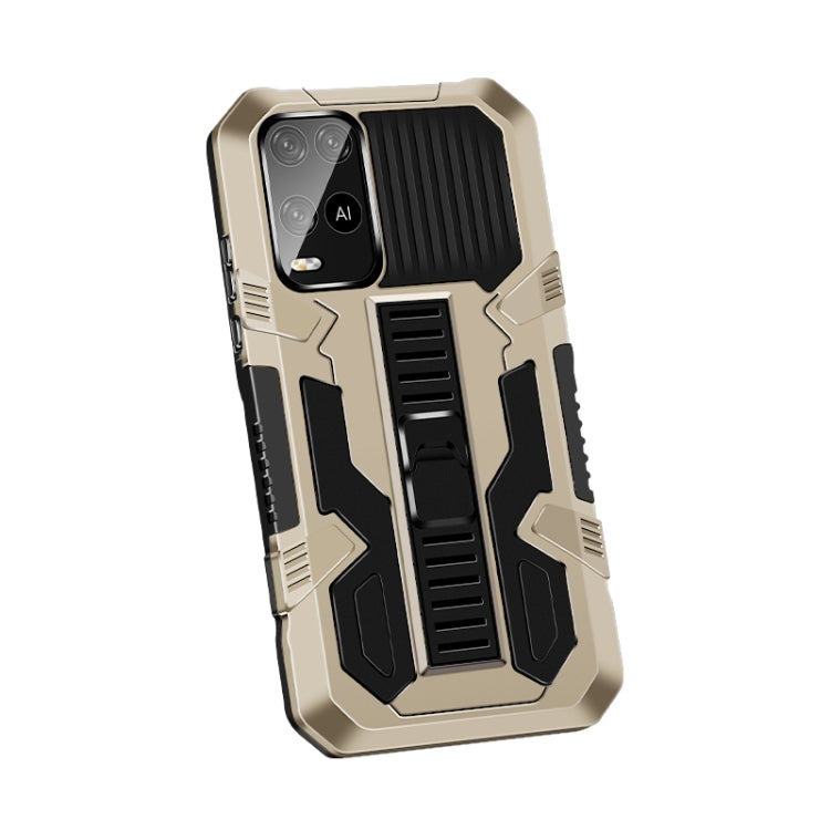 For OPPO A54 4G Vanguard Warrior All Inclusive Double-color Shockproof TPU + PC Protective Case with Holder