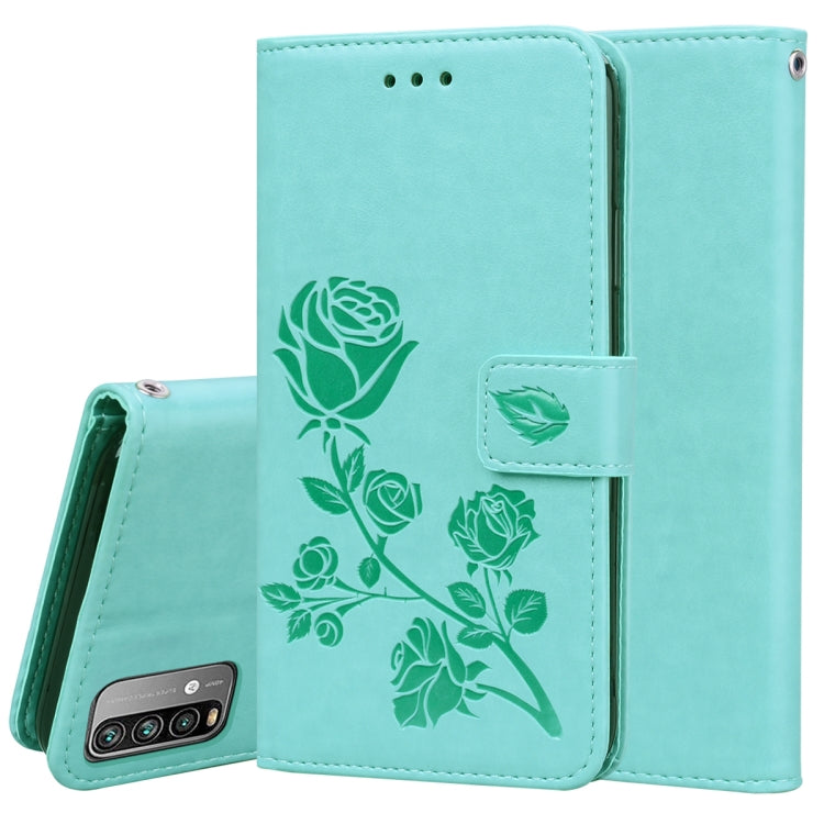 For Xiaomi Redmi 9T Rose Embossed Horizontal Flip PU Leather Case with Holder & Card Slots & Wallet