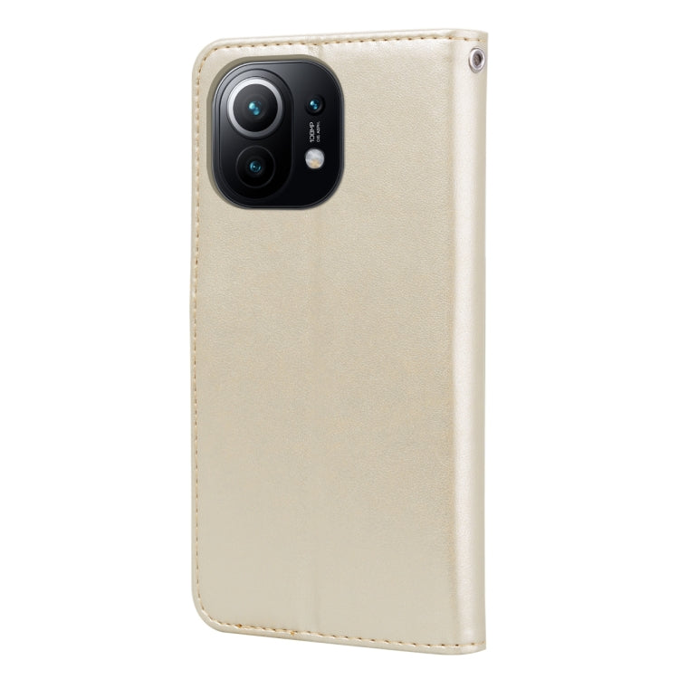 For Xiaomi Mi 11 Lite Rose Embossed Horizontal Flip PU Leather Case with Holder & Card Slots & Wallet