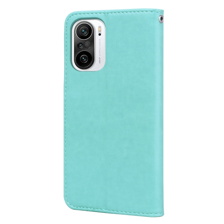 For Xiaomi Redmi K40 / K40 Pro Rose Embossed Horizontal Flip PU Leather Case with Holder & Card Slots & Wallet
