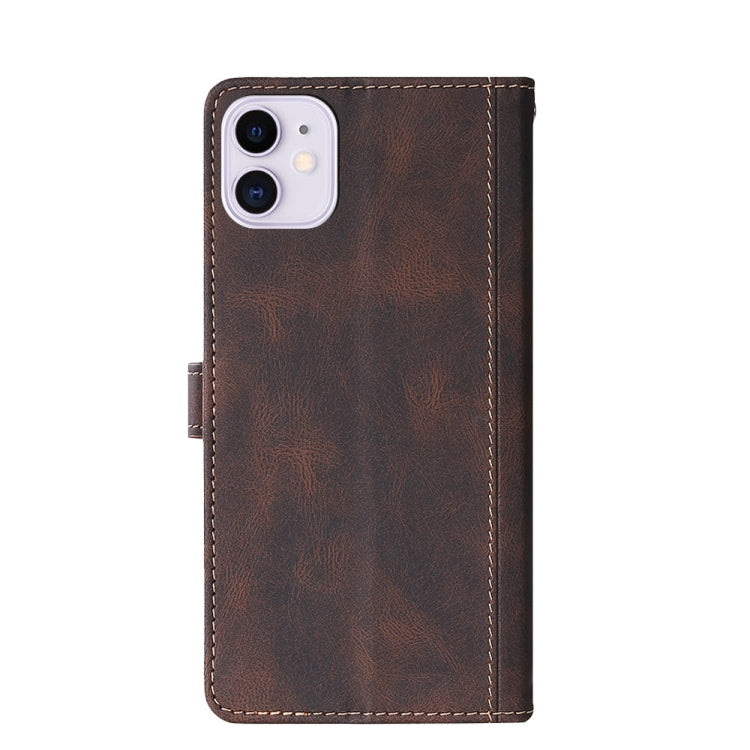 For iPhone 11 Stitching Skin Feel Magnetic Buckle Horizontal Flip PU Leather Case with Holder & Card Slots & Wallet