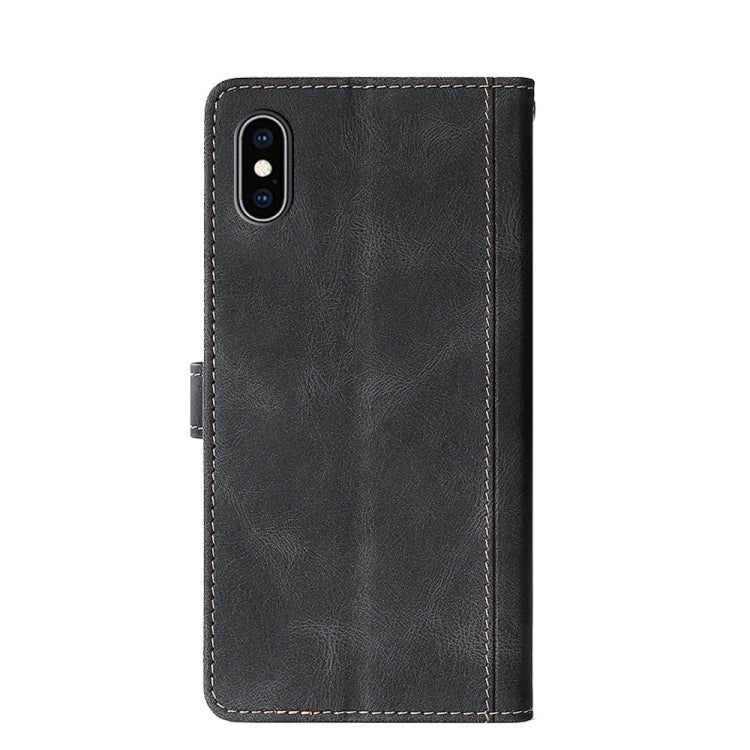 For iPhone XS Max Stitching Skin Feel Magnetic Buckle Horizontal Flip PU Leather Case with Holder & Card Slots & Wallet