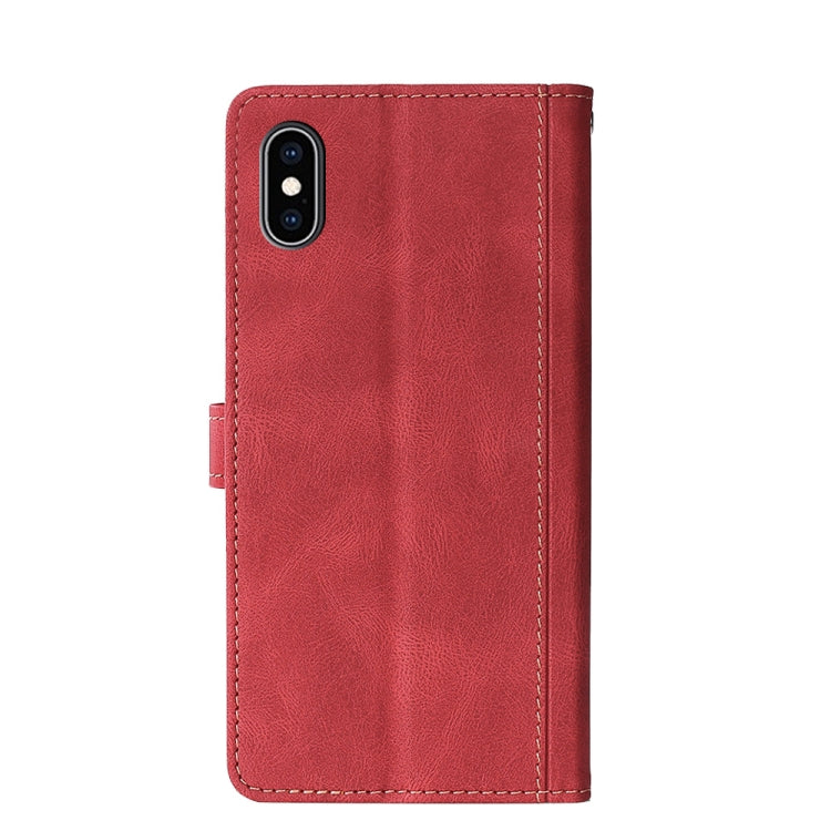 For iPhone XS Max Stitching Skin Feel Magnetic Buckle Horizontal Flip PU Leather Case with Holder & Card Slots & Wallet