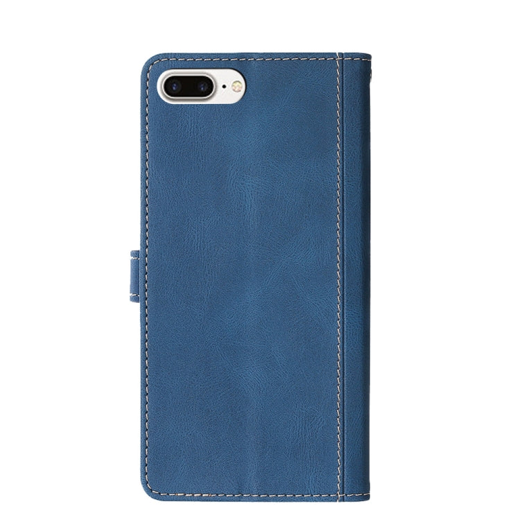 Stitching Skin Feel Magnetic Buckle Horizontal Flip PU Leather Case with Holder & Card Slots & Wallet For iPhone 8 Plus / 7 Plus