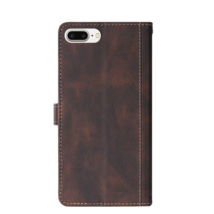 Stitching Skin Feel Magnetic Buckle Horizontal Flip PU Leather Case with Holder & Card Slots & Wallet For iPhone 8 Plus / 7 Plus