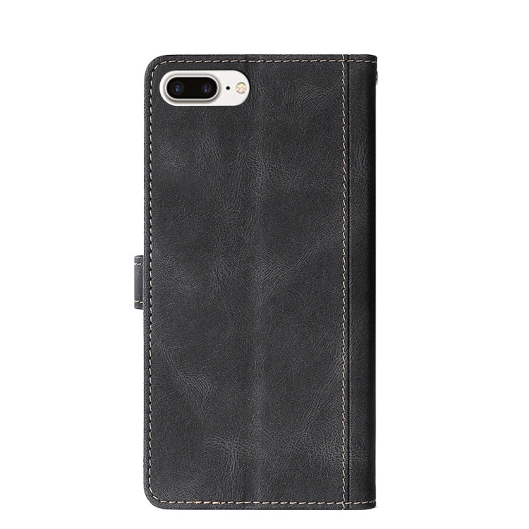 For iPhone SE 2022 / SE 2020 / 8 / 7 Stitching Skin Feel Magnetic Buckle Horizontal Flip PU Leather Case with Holder & Card Slots & Wallet