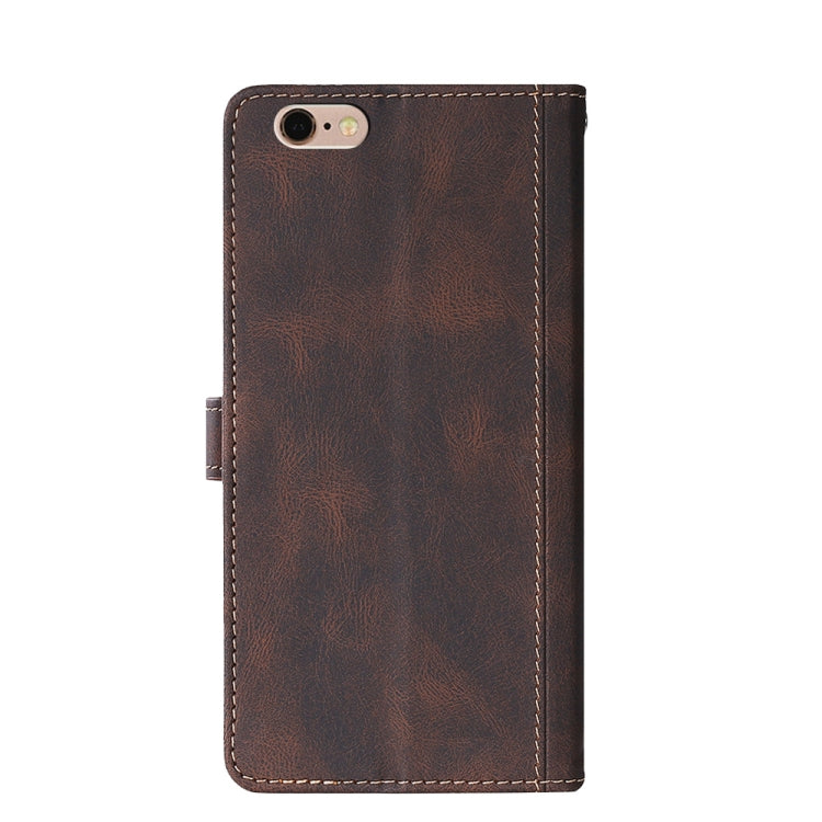 Stitching Skin Feel Magnetic Buckle Horizontal Flip PU Leather Case with Holder & Card Slots & Wallet For iPhone 6S Plus / 6 Plus