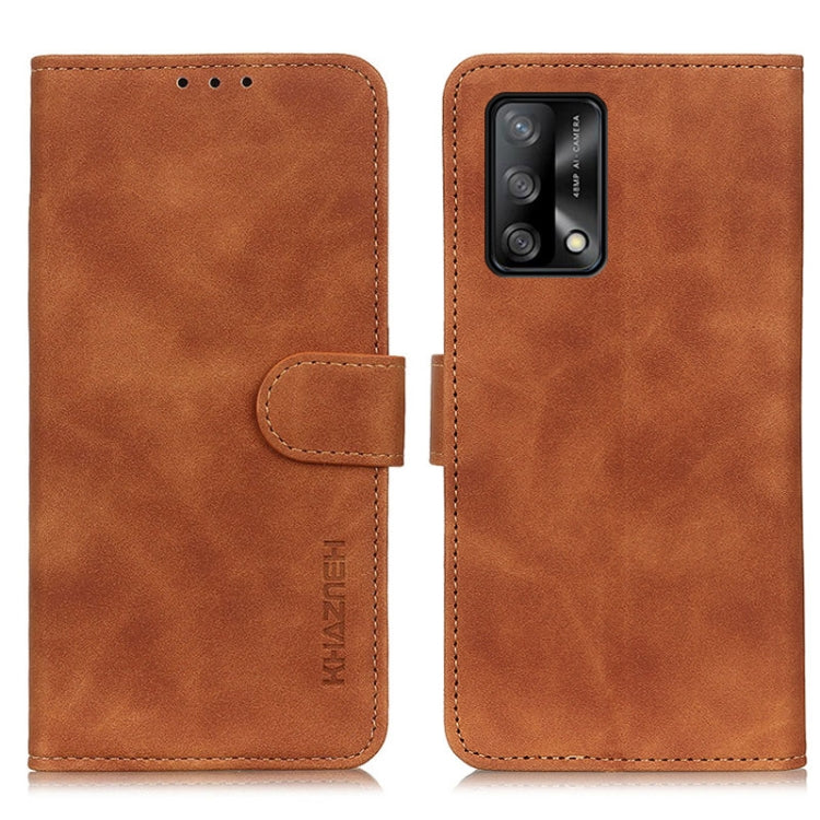 For OPPO F19 KHAZNEH Retro Texture Horizontal Flip Leather Case with Holder & Card Slots & Wallet