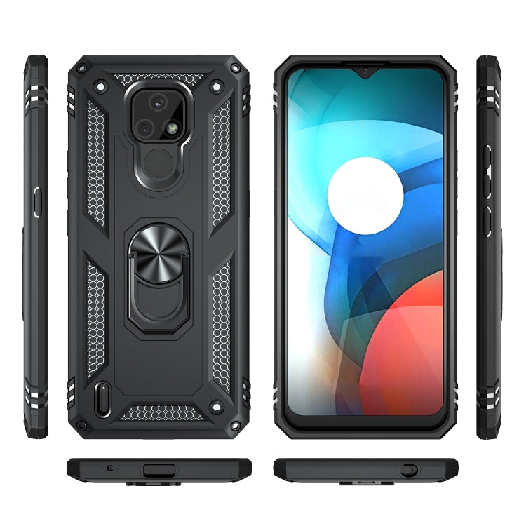For Motorola Moto E7 Shockproof TPU + PC Protective Case with 360 Degree Rotating Holder