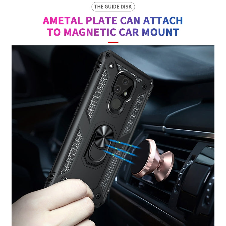 For Motorola Moto E7 Shockproof TPU + PC Protective Case with 360 Degree Rotating Holder
