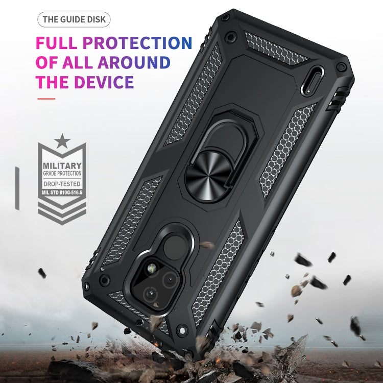 For Motorola Moto E7 Shockproof TPU + PC Protective Case with 360 Degree Rotating Holder
