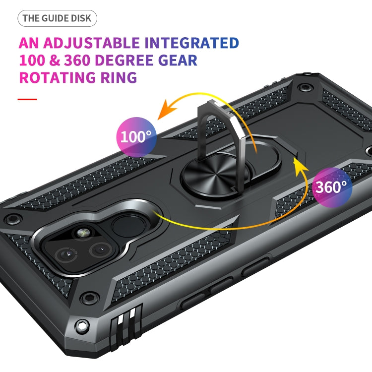 For Motorola Moto E7 Shockproof TPU + PC Protective Case with 360 Degree Rotating Holder