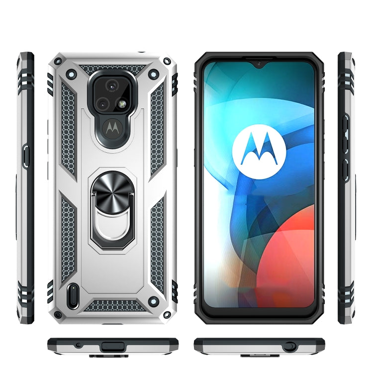 For Motorola Moto E7 Shockproof TPU + PC Protective Case with 360 Degree Rotating Holder