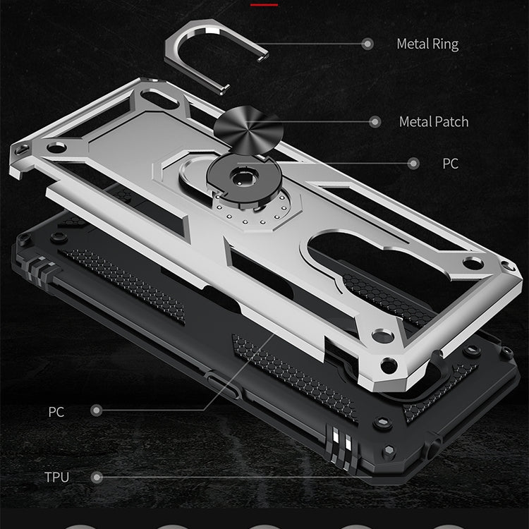 For Motorola Moto E7 Shockproof TPU + PC Protective Case with 360 Degree Rotating Holder