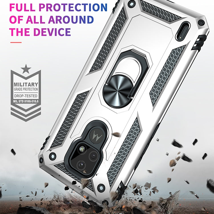 For Motorola Moto E7 Shockproof TPU + PC Protective Case with 360 Degree Rotating Holder