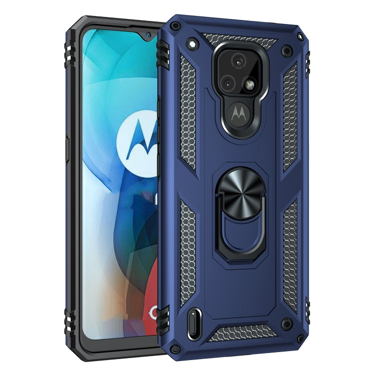 For Motorola Moto E7 Shockproof TPU + PC Protective Case with 360 Degree Rotating Holder