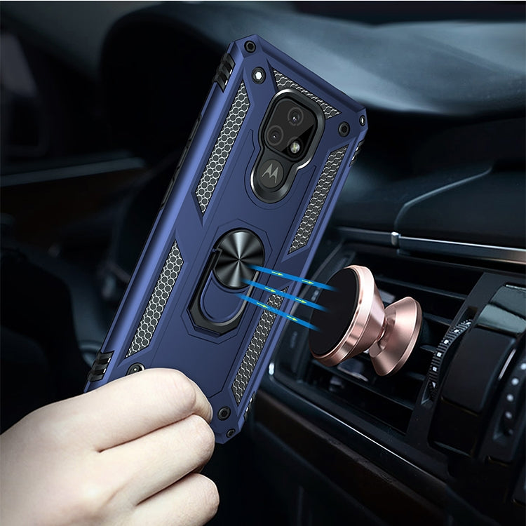 For Motorola Moto E7 Shockproof TPU + PC Protective Case with 360 Degree Rotating Holder