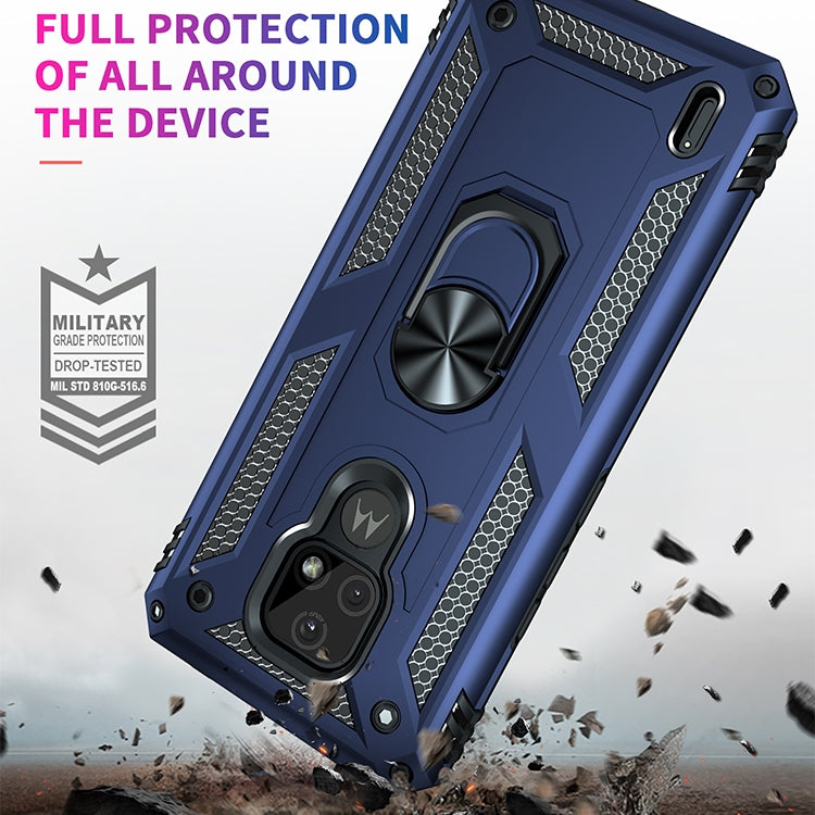 For Motorola Moto E7 Shockproof TPU + PC Protective Case with 360 Degree Rotating Holder