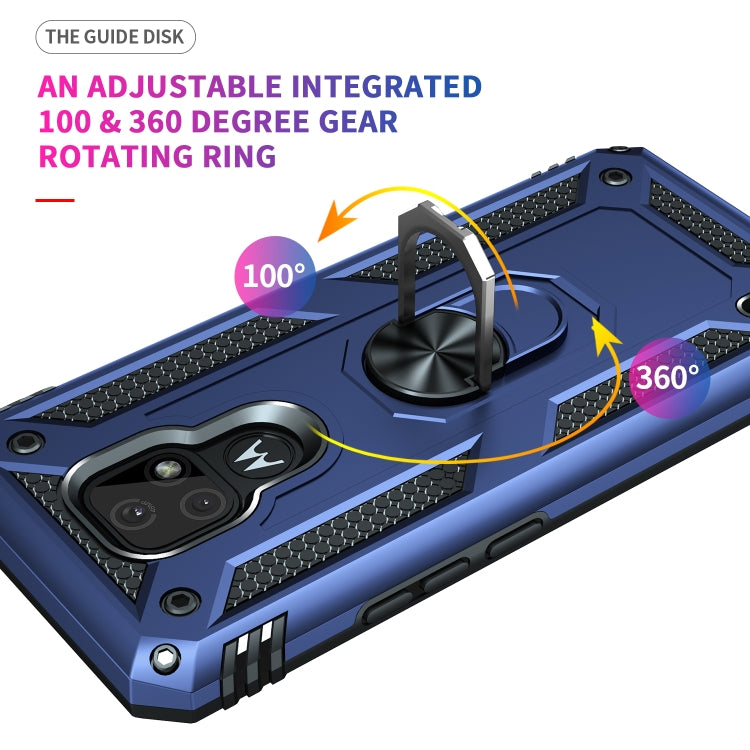 For Motorola Moto E7 Shockproof TPU + PC Protective Case with 360 Degree Rotating Holder
