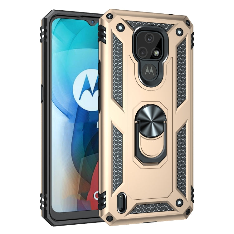 For Motorola Moto E7 Shockproof TPU + PC Protective Case with 360 Degree Rotating Holder