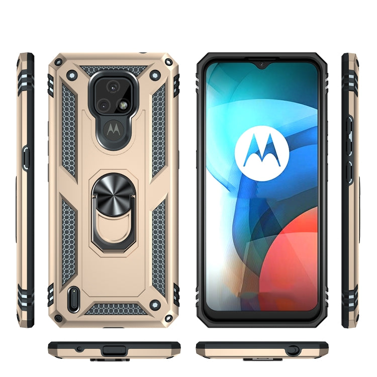 For Motorola Moto E7 Shockproof TPU + PC Protective Case with 360 Degree Rotating Holder