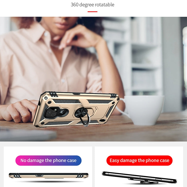 For Motorola Moto E7 Shockproof TPU + PC Protective Case with 360 Degree Rotating Holder