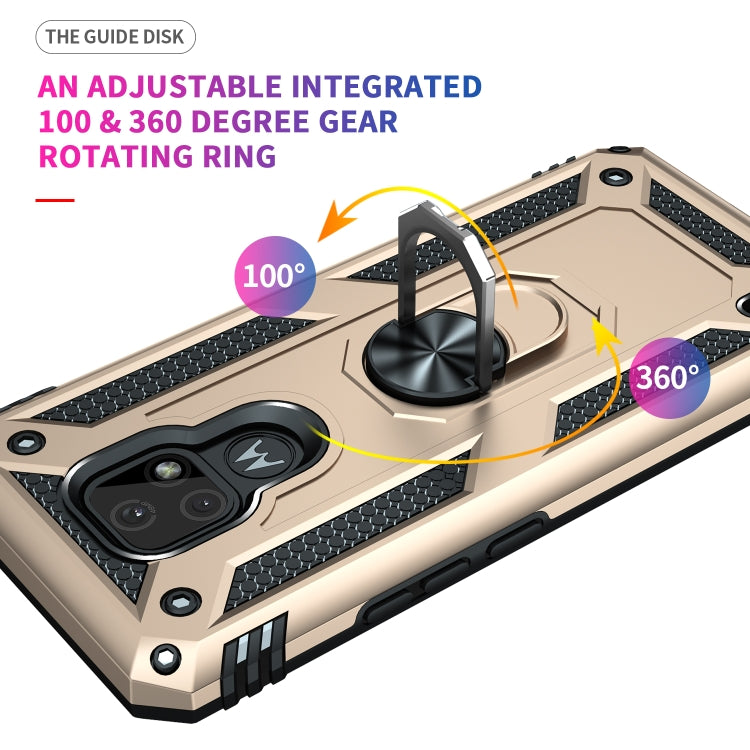 For Motorola Moto E7 Shockproof TPU + PC Protective Case with 360 Degree Rotating Holder