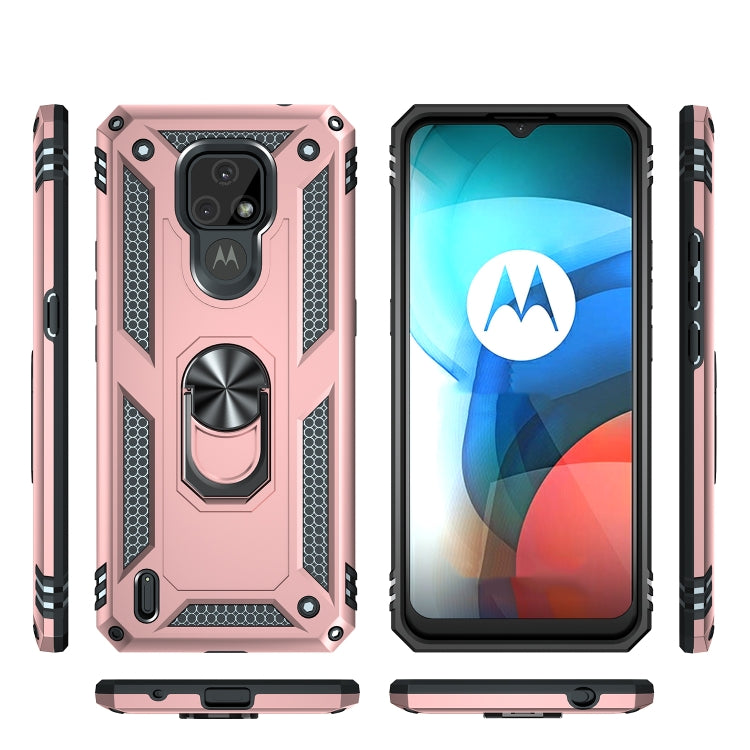For Motorola Moto E7 Shockproof TPU + PC Protective Case with 360 Degree Rotating Holder