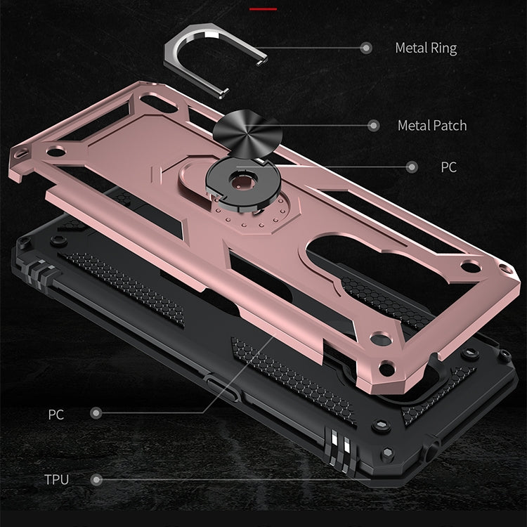 For Motorola Moto E7 Shockproof TPU + PC Protective Case with 360 Degree Rotating Holder