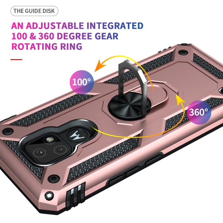 For Motorola Moto E7 Shockproof TPU + PC Protective Case with 360 Degree Rotating Holder