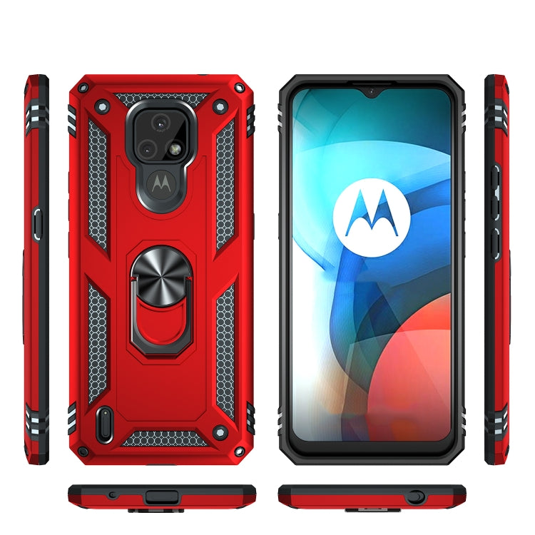 For Motorola Moto E7 Shockproof TPU + PC Protective Case with 360 Degree Rotating Holder