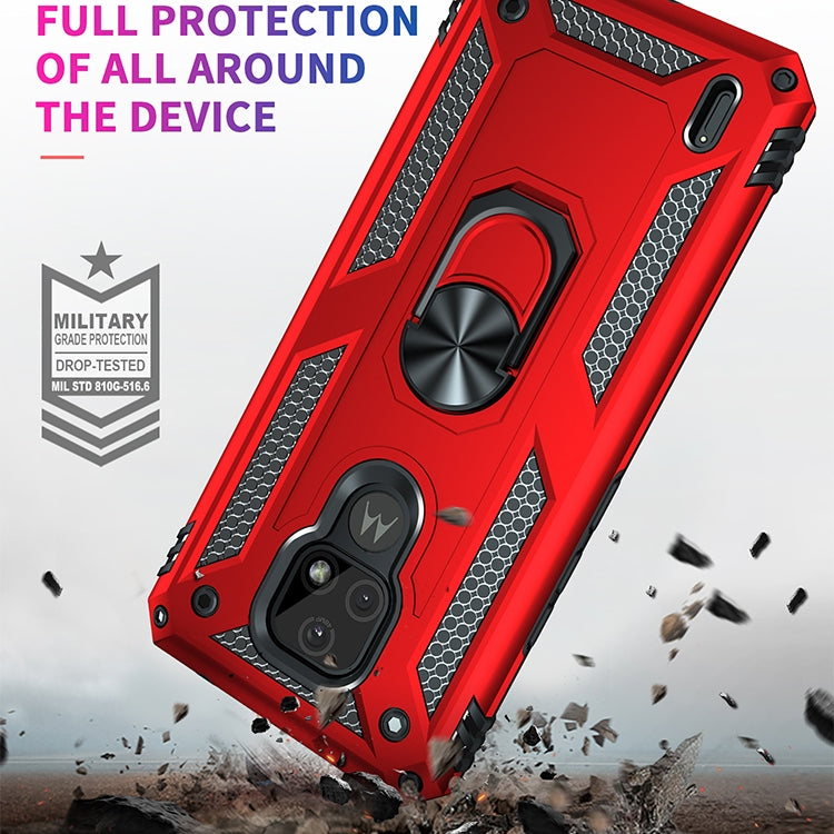 For Motorola Moto E7 Shockproof TPU + PC Protective Case with 360 Degree Rotating Holder