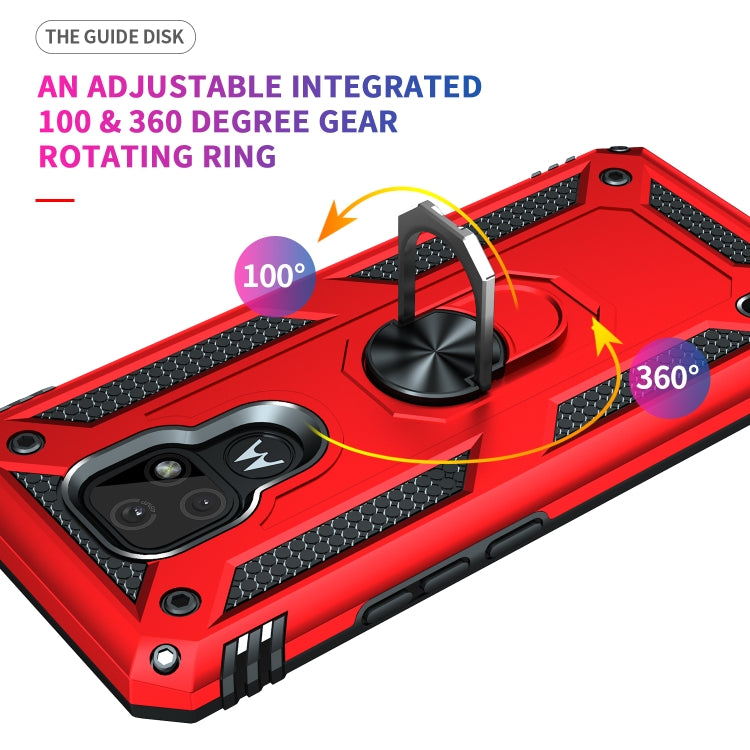 For Motorola Moto E7 Shockproof TPU + PC Protective Case with 360 Degree Rotating Holder