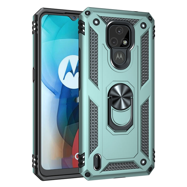 For Motorola Moto E7 Shockproof TPU + PC Protective Case with 360 Degree Rotating Holder