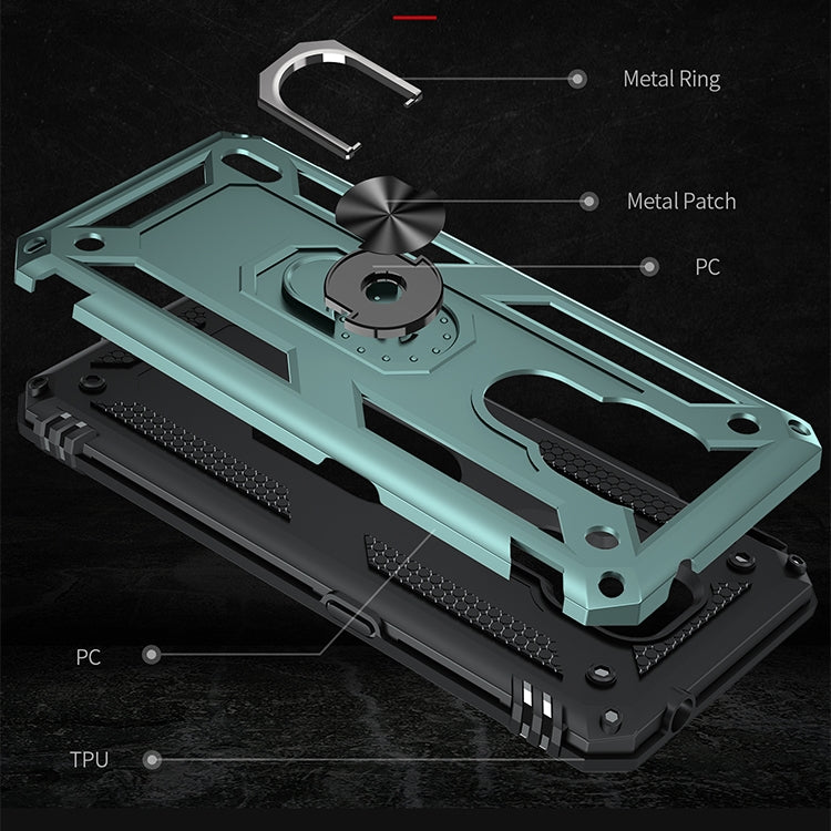 For Motorola Moto E7 Shockproof TPU + PC Protective Case with 360 Degree Rotating Holder