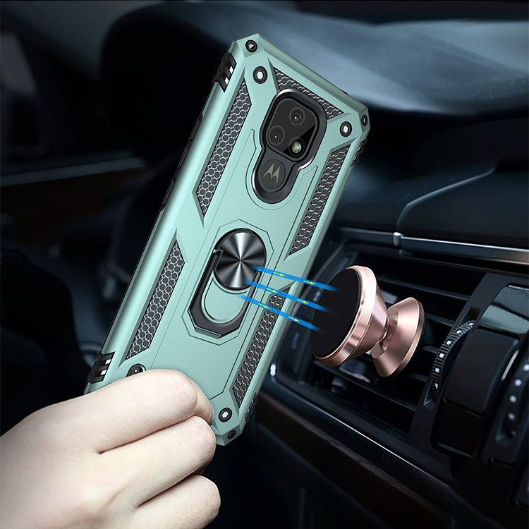 For Motorola Moto E7 Shockproof TPU + PC Protective Case with 360 Degree Rotating Holder