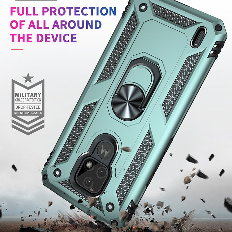 For Motorola Moto E7 Shockproof TPU + PC Protective Case with 360 Degree Rotating Holder