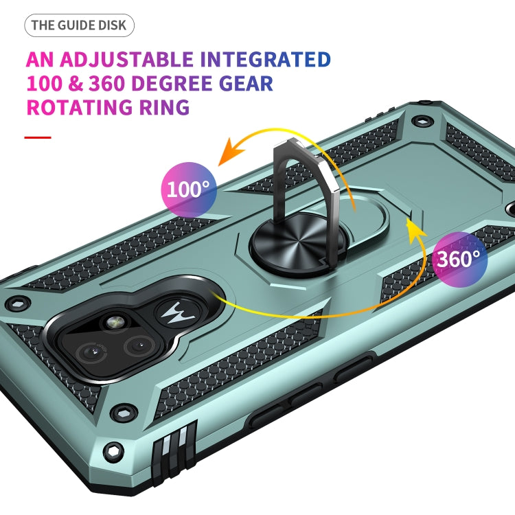 For Motorola Moto E7 Shockproof TPU + PC Protective Case with 360 Degree Rotating Holder
