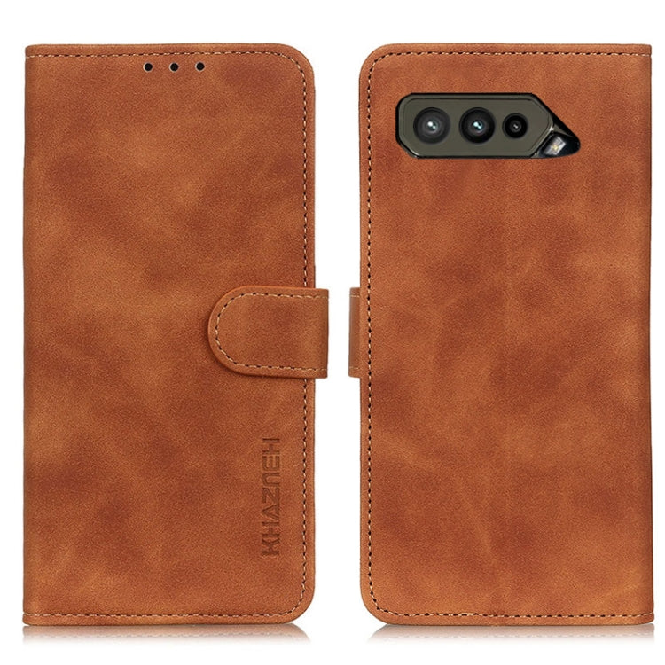 For Asus ROG Phone 5 Ultimate KHAZNEH Retro Texture Horizontal Flip Leather Case with Holder & Card Slots & Wallet