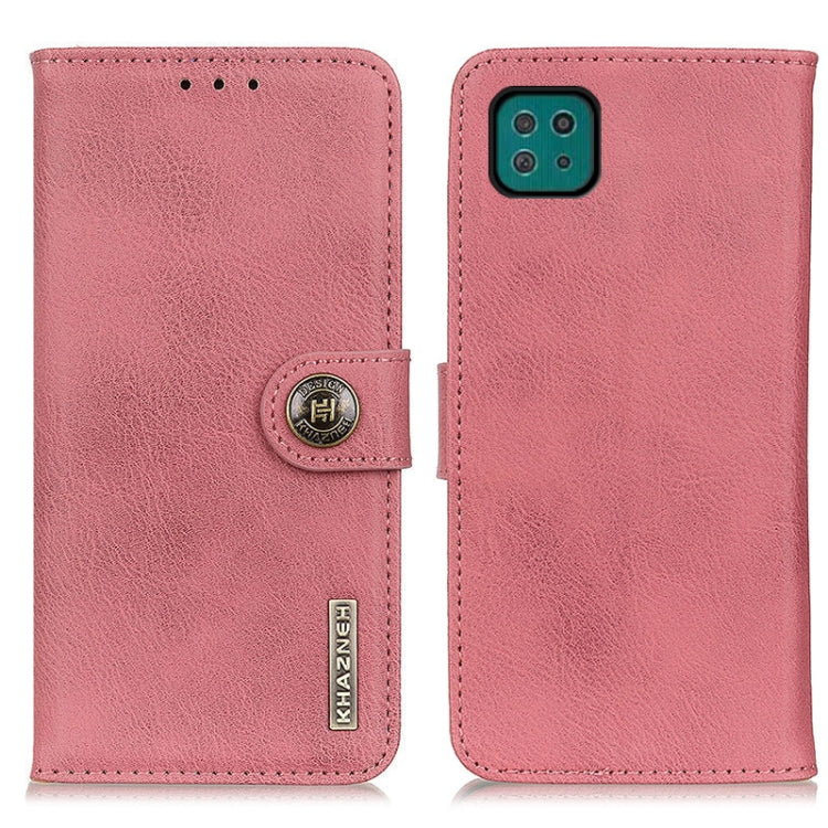 For Samsung Galaxy A22 5G(EU Version) KHAZNEH Cowhide Texture Horizontal Flip Leather Case with Holder & Card Slots & Wallet
